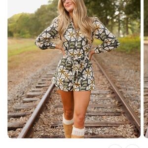 Floral Long Sleeve Romper